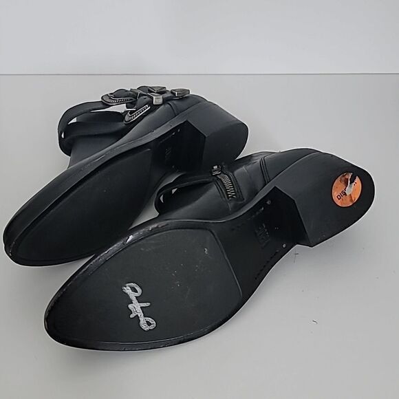 Frye Ray Western Shootie Ankle Boots Black Leather Festival Size 6 - Picture 6 of 7